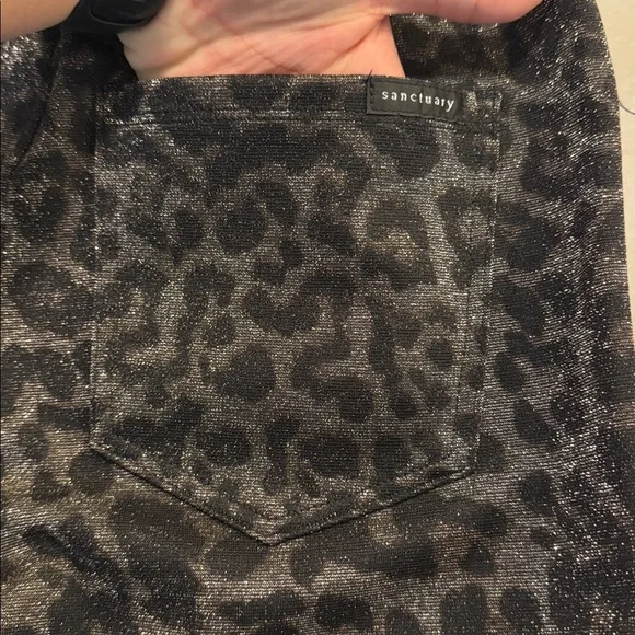 Sanctuary X Anthropologie Runway Shimmer Leopard Print Pants - Picture 6 of 8